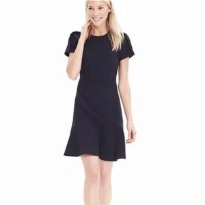 Banana Republic Sheath Navy Midi Dress